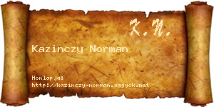 Kazinczy Norman névjegykártya